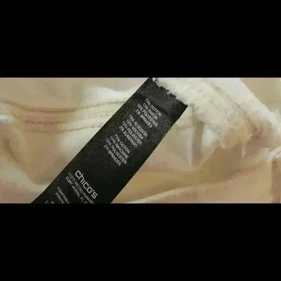 Chicos Cream Color Straight Leg Jeans .5 Tall - Picture 3 of 7